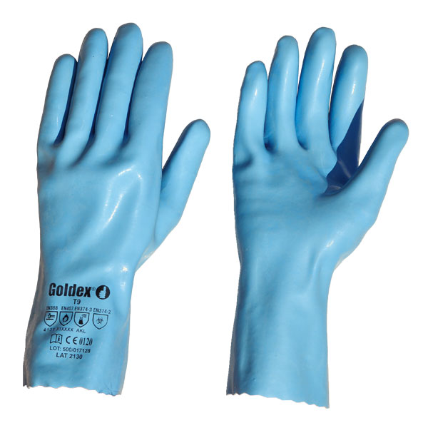 Gant latex pour solvant doublé coton - Global Equipement