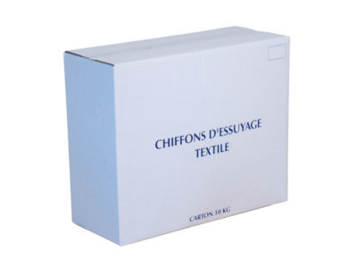 Chiffon d'essuyage 100 % coton blanc - carton de 10 kg