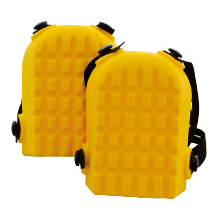 Genouillères jaunes 2 lanières anti-perforation DIN14404 niveau 1 - la paire