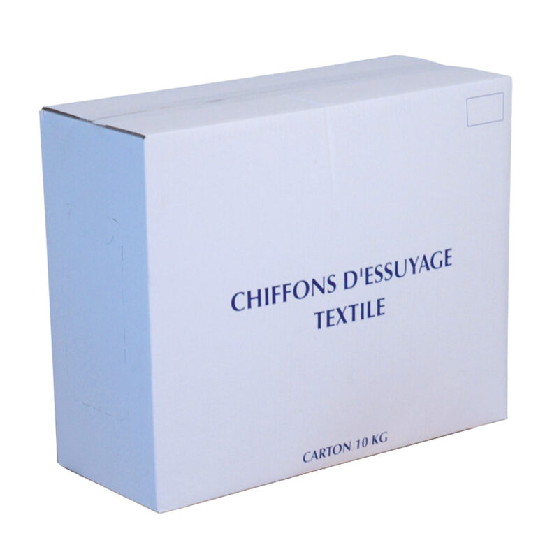 Chiffon 100 % coton blanc - carton de 10 kg
