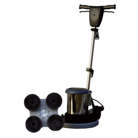 Monobrosse satellitaire 2000 W à 4 plateaux 150 mm velcro avec capot d'aspiration