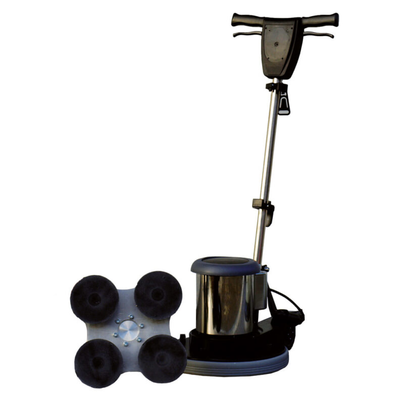 Monobrosse satellitaire 2000 W à 4 plateaux 150 mm velcro avec capot d'aspiration